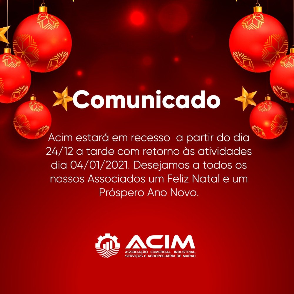 ACIM - comunicado - recesso final de ano